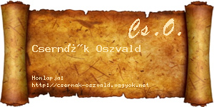 Csernák Oszvald névjegykártya
